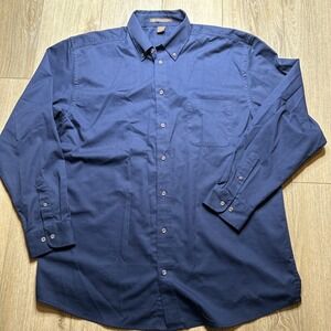 Harrington Men's Long Sleeve Button Shirt Navy Blue Size 2XLT Preowned